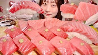 ASMR Tuna Sashimi and Sushi 【Mukbang Eating Sounds】【English subtitles】 [upl. by Edmea]