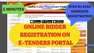 Etender Portal Registration  Online Bidder Enrollment  Eprocurement Registration  CPP Portal [upl. by Arde]