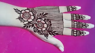 Very beautiful stylish back hand mehndi design Simple mehndi design New mehndi design HumaArts [upl. by Aicerg]