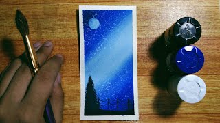 Easy Night Sky Poster Color Painting Tutorial Version 2  Earls Art [upl. by Anauqahc]