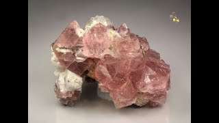 21335  Pink FLUORITE K FELDSPAR var ADULARIA Le Trient glacier Switzerland [upl. by Michaele118]