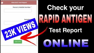 Covid 19 Test Report Rapid Antigen Test Online  Himachal Pradesh Shimla [upl. by Aman313]