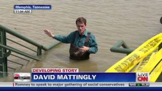 CNN Reporter waist deep in Mississippi River [upl. by Derry]