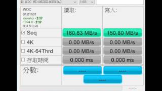 WD藍標硬碟1TB 速度測試  WD10EZEX SPEED TEST [upl. by Akinhoj]