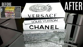 Dollar Tree DIY DESIGNER BOOKS CHANEL LOUIS VUITTON VERSACE [upl. by Latterll]