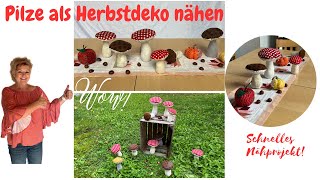 Pilze nähen DiY Herbstdeko in 10 Minuten nähen [upl. by Godber]