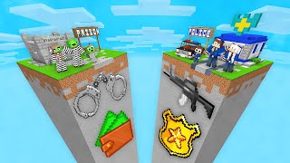 Mikey Family CRIMINAL vs JJ Family POLICE CHUNK Battle in Minecraft Maizen [upl. by Pincince]