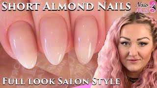 Salon Style Short Almond Shape Acrylic Nails Full Look  Naio Nails Tutorial [upl. by Walker]