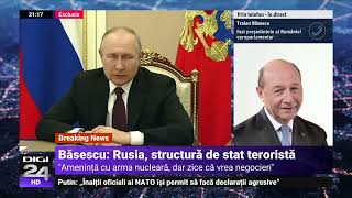 Traian Băsescu Putin este disperat Este evident că discutăm despre un terorist de stat [upl. by Htebazila]