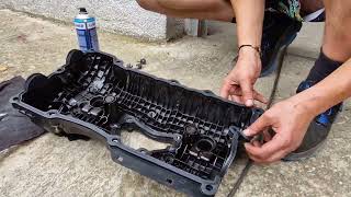 BMW E46 Rocker cover gasket replacement [upl. by Meagher663]