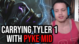 CARRYING TYLER1 WITH MY PYKE MID [upl. by Tull]