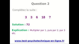 Suite numérique série n°5  Tests daptitude en direct [upl. by Jammin]