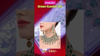 Meesho Green Kundan Jewellery Set  meesho youtubeshorts [upl. by Enyal]