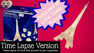 Bepuzzled 3D Crystal Puzzle Eiffel Tower Time Lapse Version [upl. by Akeemahs]