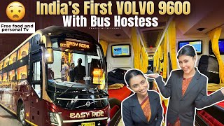 VOLVO 9600 with FEMALE CREW  Siliguri to Kolkata BEST Bus  Personal TV and FOOD 😨🔥 [upl. by Morley779]