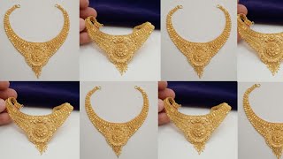 New hallmark Gold Necklace Designs 2023 with weight amp price  latest gold Har designs [upl. by Jeanna]