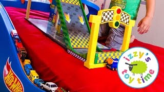 Hot Wheels Cars  Hot Wheels Bed with Fast Lane and KidKraft Fun Videos for Children [upl. by Eerdua559]