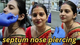 septum piercing with needleseptum nose piercingyoutube trending nose [upl. by Sarazen]