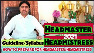 HeadmasterHeadmistress jobs 2021GuidelineSyllabusHow to prepare for PPSC written test [upl. by Anier308]