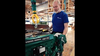 Volvo Penta engine installation at HallbergRassy [upl. by Onailerua247]