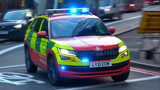 Londons Air Ambulance response cars emergency lights  sirens collection [upl. by Lerud64]