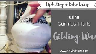 Updating a thrift store boho lamp with Gilding Wax [upl. by Kant]