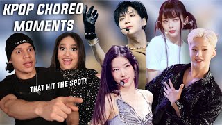 Waleska amp Efra react to kpop choreography moments that hit the spot ft Seventeen New Jeans BTS [upl. by Nuncia]