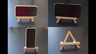 DIY POPSICLE STICK MOBILE HOLDER  Popsicle stick crafts  phone stand [upl. by Billi115]