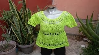 Como Hacer Esta Hermosa Blusa Color Verde Limón Fácil Y Rápida De Hacer [upl. by Mylan]