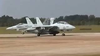 Grumman F14 Tomcat Departing Mildenhall  AIRSHOW WORLD [upl. by Sidell103]