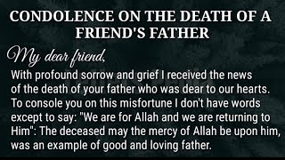 How to write a condolence letter to a friend who lost his fatherSympathy prayer for loss of father [upl. by Breena]