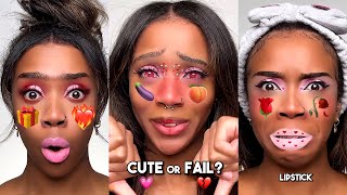 CUTE 💚 or FAIL 💔 Tiktok Filters Pick My Valentines Makeup [upl. by Nertie137]