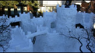 Giant Snow Castle in Oslo [upl. by Nerta]