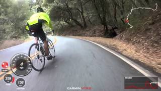 Bike ride climbing Page Mill road in Palo Alto up to Skyline road  Br Bike Peloton [upl. by Anifesoj]