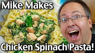 Chicken And Pasta Recipe Mike Makes Chicken Spinach Pasta [upl. by Esened]