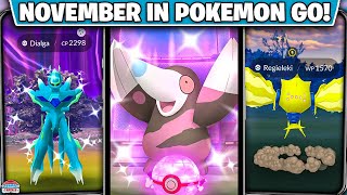 November in Pokémon GO Dialga amp Palkia Origin Forme Raids Zacian Zamazenta amp More [upl. by Strephon55]