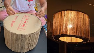 Amazing Diwali Lantern craft ideas  Waste cardboard using wall decor  DIY Festival lamp Craft idea [upl. by Nelleoj]