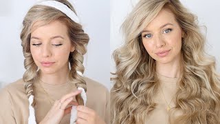 The BEST Heatless Overnight Curls Tutorial 💕 Robe Curls [upl. by Nered458]