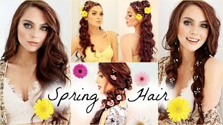 FairyTale Spring Hairstyles Curls Braids amp Flower Accents  Jackie Wyers [upl. by Alidis576]