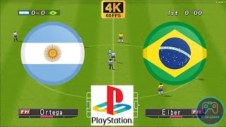 Winning Eleven 2000  Argentina vs Brazil  Duckstation PS1 on PC Full Game 4K60 [upl. by Yantruoc]