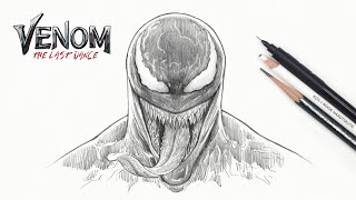 How to draw Venom  如何畫猛毒  毒液  毒魔  畫畫教學 [upl. by Zanahs182]