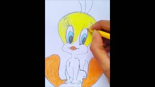 Tweety cartoon draw shorts cartoondraw drawing [upl. by Swaine47]