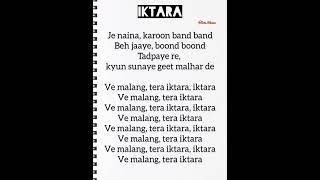 Iktara song lyricsWake Up sid iktara shorts viral songs songlyricslyricswakeupsid ytshorts [upl. by Hoashis]