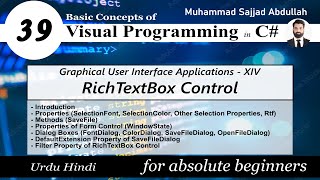 39 RichTextBox  GUI14  Visual Programming [upl. by Emelda764]