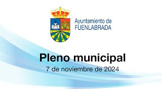 Pleno Municipal del 7 de noviembre de 2024 [upl. by Adikram63]