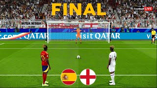 Spain Vs England FINAL  Penalty Shootout  UEFA Euro 2024  Yamal vs Saka  PES Gameplay [upl. by Eibloc4]