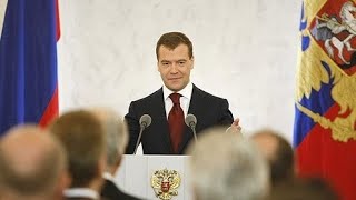 Anthem of Russia 2008  President Dmitry Medvedev of Russia Speak 5 November 2008 [upl. by Russel148]