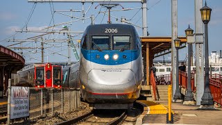 30 Minutes of Amtrak amp SLE Trains  New London CT w Lots of Horn Action [upl. by Liberati]