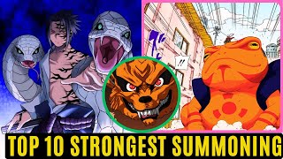 NARUTO Top 10 Strongest Summoning Jutsu In Naruto Ranked [upl. by Nilved]