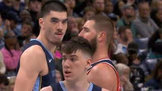 Zach Edey Staring Down Jonas Valanciunas  NBA [upl. by Dracir]